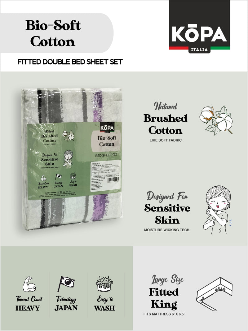 Extra Smooth Micro Fitted Double Bedsheet With 2 Pillow Covers <small> (floral-sandune)</small>