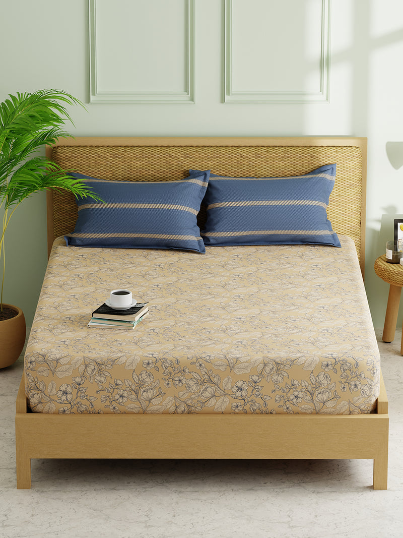 Extra Smooth Micro Double Bedsheet With 2 Pillow Covers <small> (floral-sandune)</small>