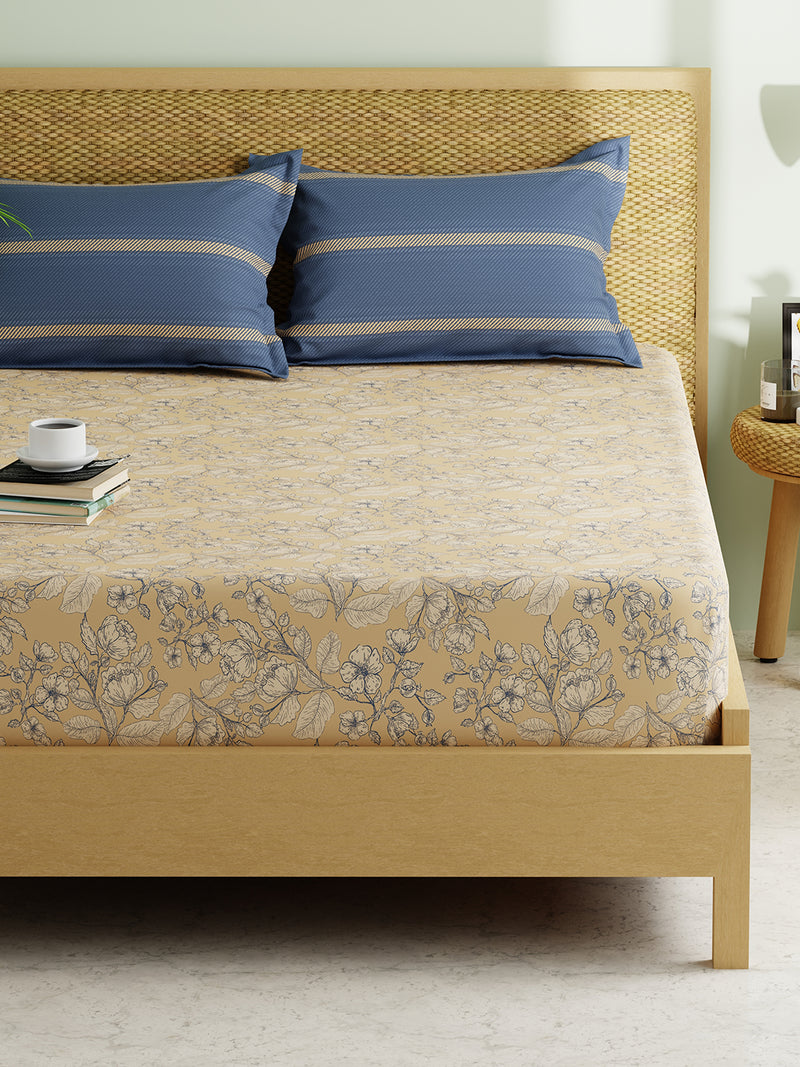 Extra Smooth Micro Double Bedsheet With 2 Pillow Covers <small> (floral-sandune)</small>