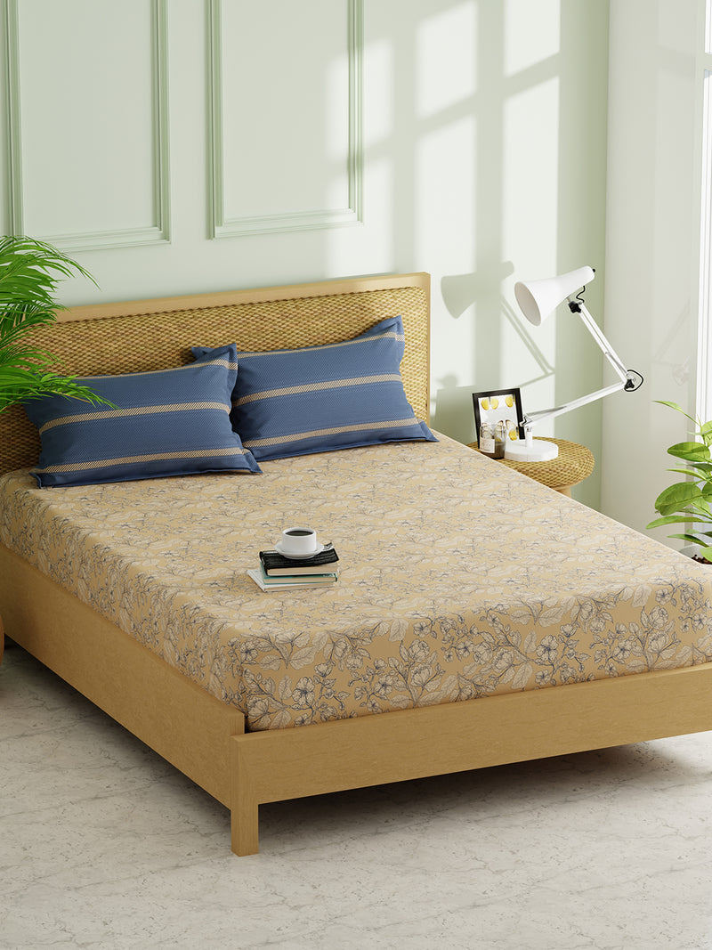 Extra Smooth Micro Double Bedsheet With 2 Pillow Covers <small> (floral-sandune)</small>