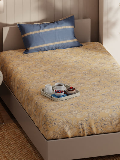 Extra Smooth Micro Single Bedsheet With 1 Pillow Covers <small> (floral-sandune)</small>