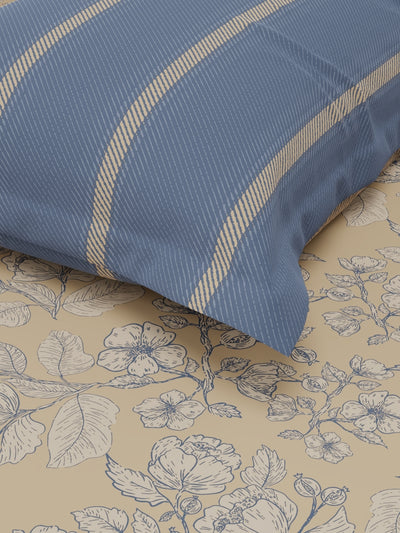 Extra Smooth Micro Single Bedsheet With 1 Pillow Covers <small> (floral-sandune)</small>