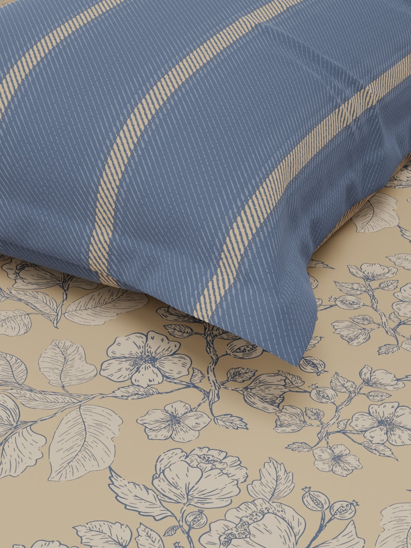 Extra Smooth Micro Single Bedsheet With 1 Pillow Covers <small> (floral-sandune)</small>