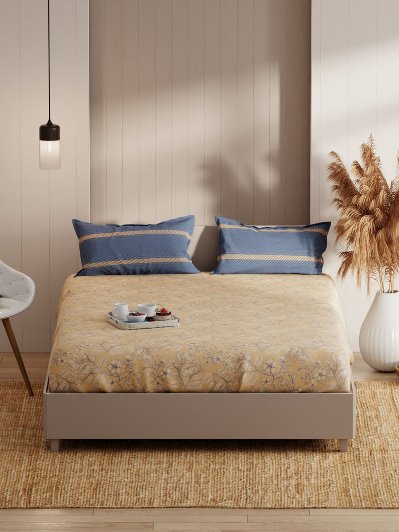 Extra Smooth Micro Double Bedsheet With 2 Pillow Covers <small> (floral-sandune)</small>