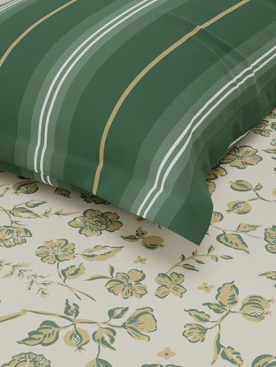 Extra Smooth Micro Single Bedsheet With 1 Pillow Covers <small> (floral-yellow/green)</small>