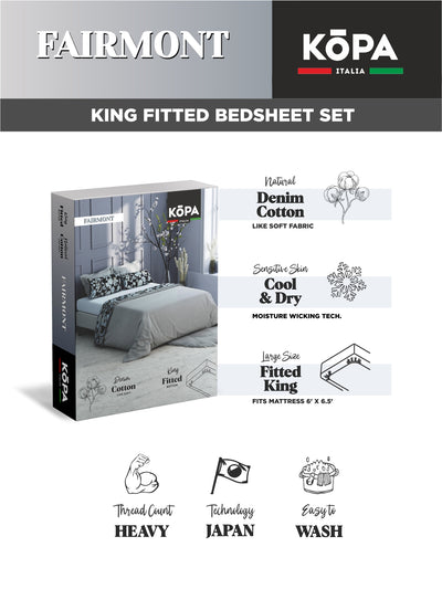 Bamboo Micro King Bedsheet With 2 Pillow Covers <small> (checks-mint/blue)</small>