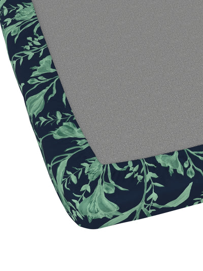 Bamboo Micro King Bedsheet With 2 Pillow Covers <small> (floral-navy/green)</small>