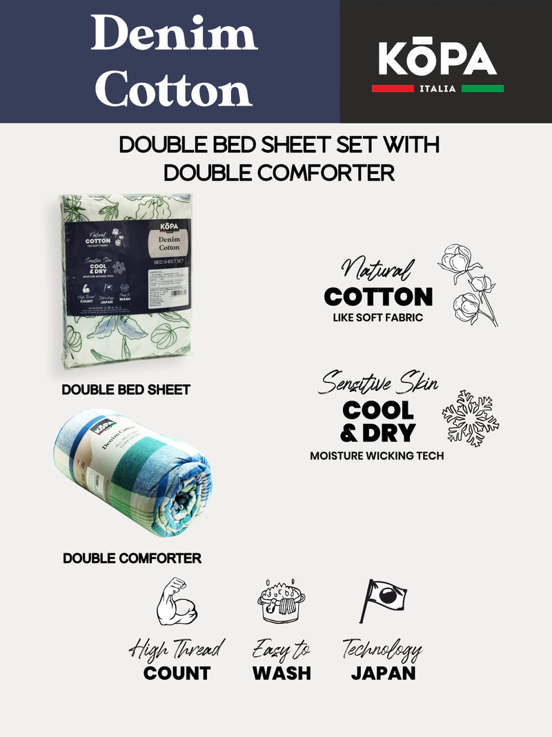 Extra Smooth Double Comforter With 1 Double Bedsheet 2 Pillow Covers, For Ac Room <small> (floral-sand)</small>
