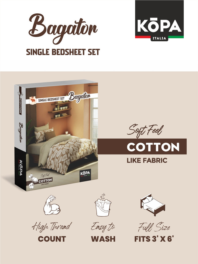 Extra Smooth Micro Single Bedsheet With 1 Pillow Cover <small> (stripe-grey/blue)</small>