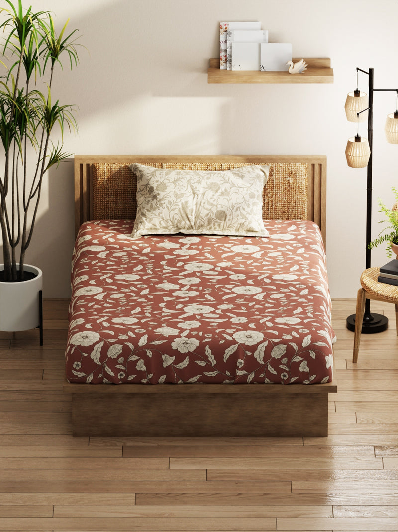 Extra Smooth Micro Single Bedsheet With 1 Pillow Covers <small> (floral-wildrose)</small>