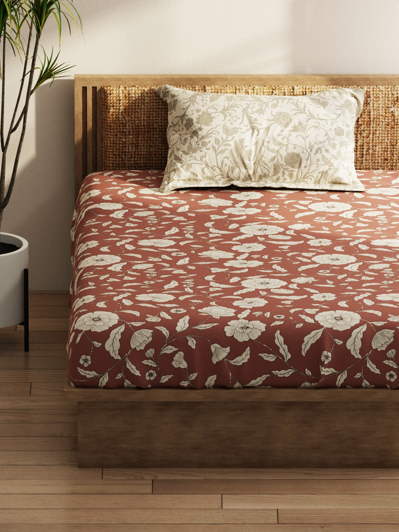 Extra Smooth Micro Single Bedsheet With 1 Pillow Covers <small> (floral-wildrose)</small>