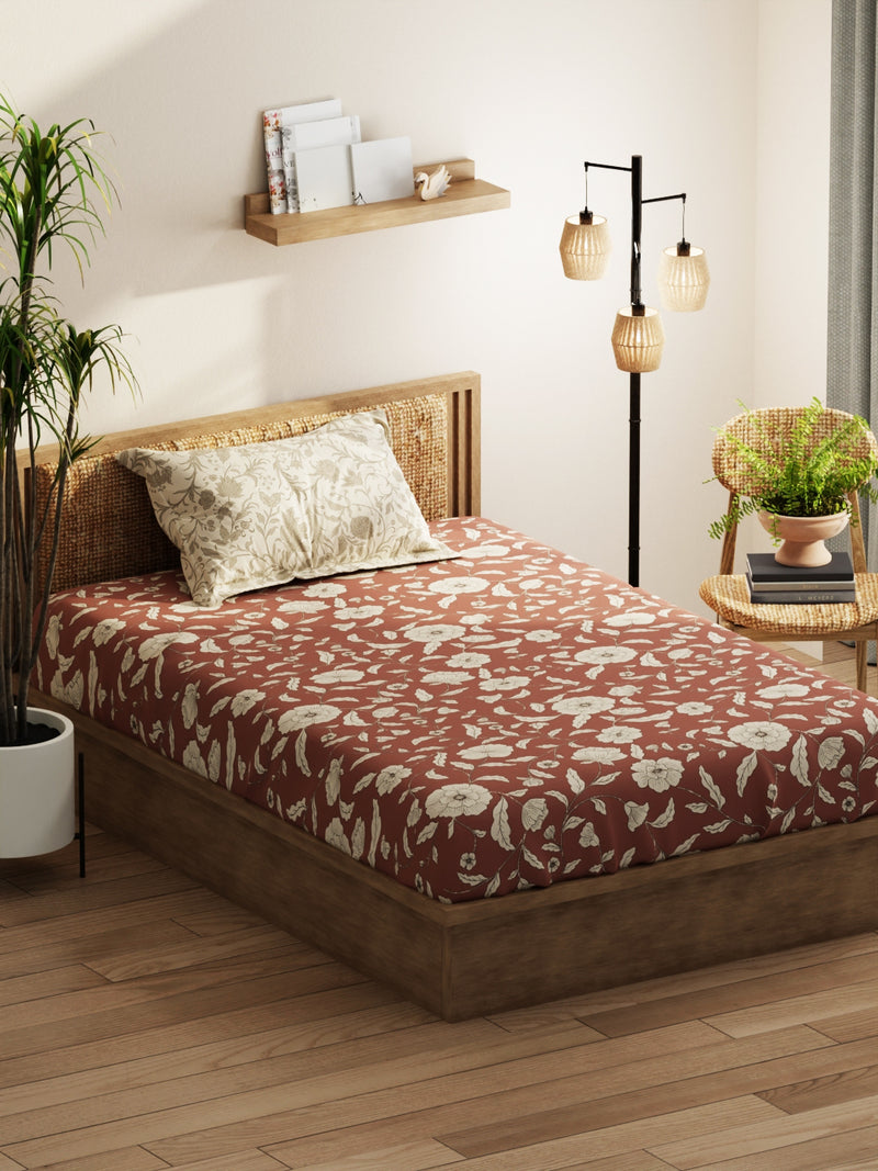 Extra Smooth Micro Single Bedsheet With 1 Pillow Covers <small> (floral-wildrose)</small>