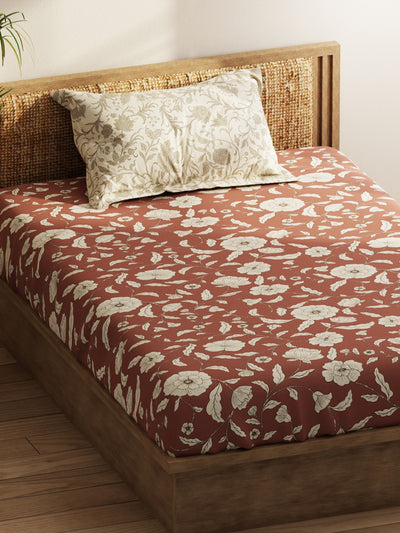 Extra Smooth Micro Single Bedsheet With 1 Pillow Covers <small> (floral-wildrose)</small>