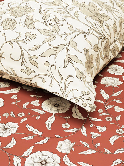 Extra Smooth Micro Single Bedsheet With 1 Pillow Covers <small> (floral-wildrose)</small>