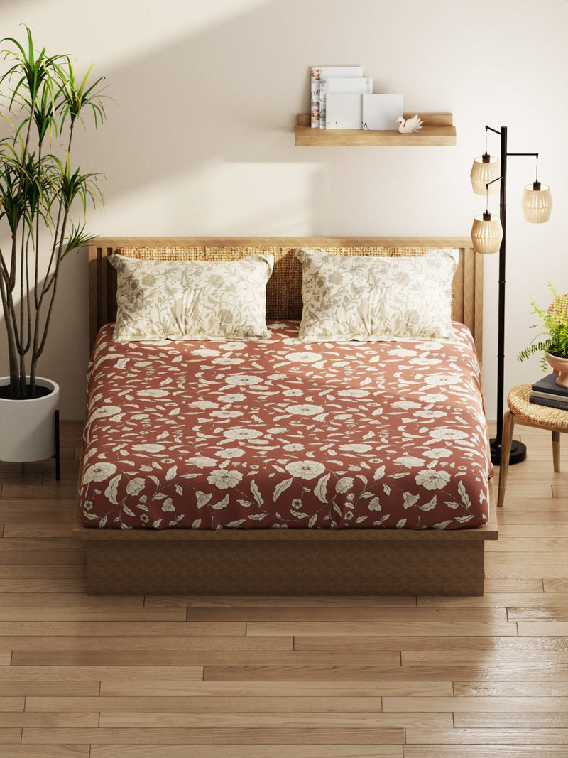 Extra Smooth Micro Double Bedsheet With 2 Pillow Covers <small> (floral-wildrose)</small>
