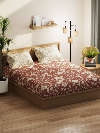 Extra Smooth Micro Double Bedsheet With 2 Pillow Covers <small> (floral-wildrose)</small>