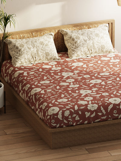Extra Smooth Micro Double Bedsheet With 2 Pillow Covers <small> (floral-wildrose)</small>