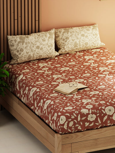 Extra Smooth Micro Double Bedsheet With 2 Pillow Covers <small> (floral-wildrose)</small>