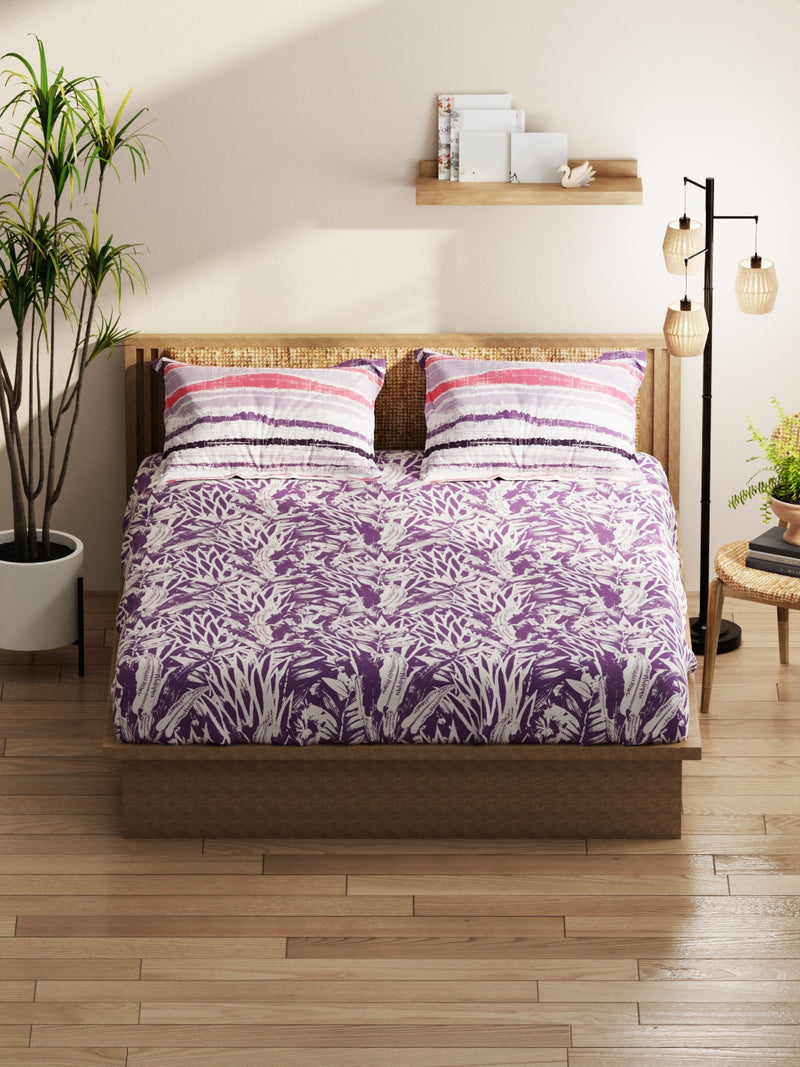 Extra Smooth Micro Double Bedsheet With 2 Pillow Covers <small> (floral-lavendar)</small>