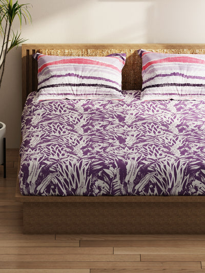 Extra Smooth Micro Double Bedsheet With 2 Pillow Covers <small> (floral-lavendar)</small>