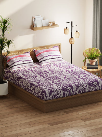 Extra Smooth Micro Double Bedsheet With 2 Pillow Covers <small> (floral-lavendar)</small>