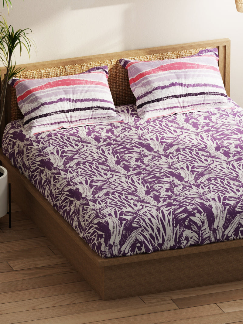 Extra Smooth Micro Double Bedsheet With 2 Pillow Covers <small> (floral-lavendar)</small>