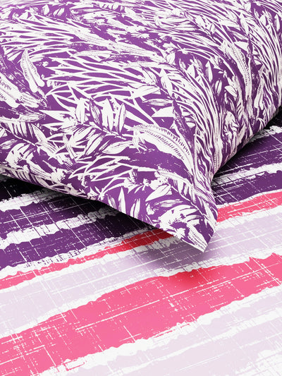 Extra Smooth Micro Single Bedsheet With 1 Pillow Covers <small> (abstract-lilac)</small>