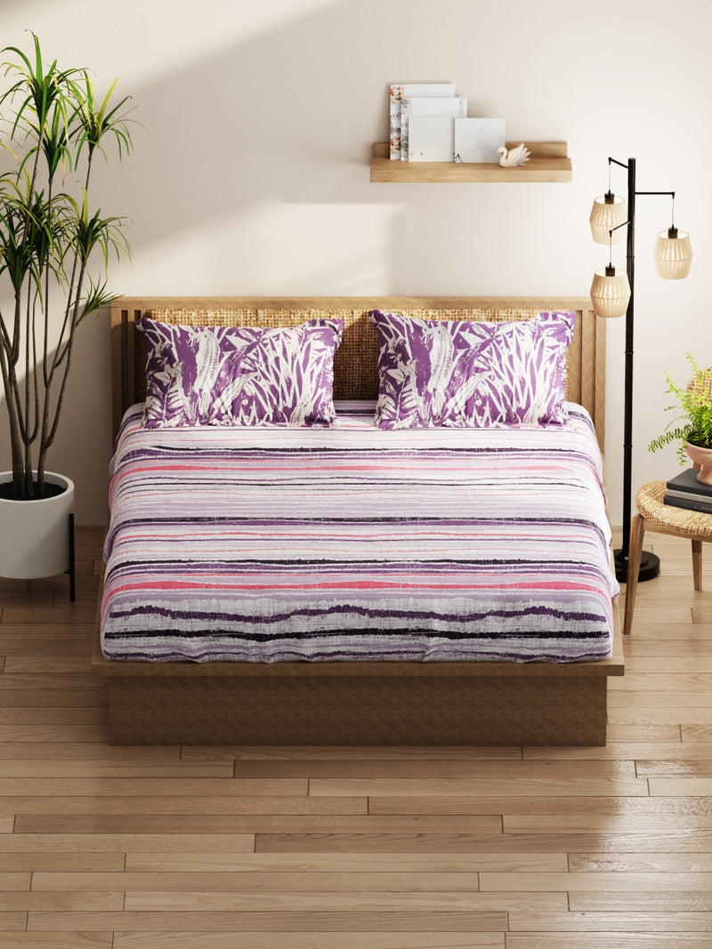Extra Smooth Micro Double Bedsheet With 2 Pillow Covers <small> (abstract-lilac)</small>