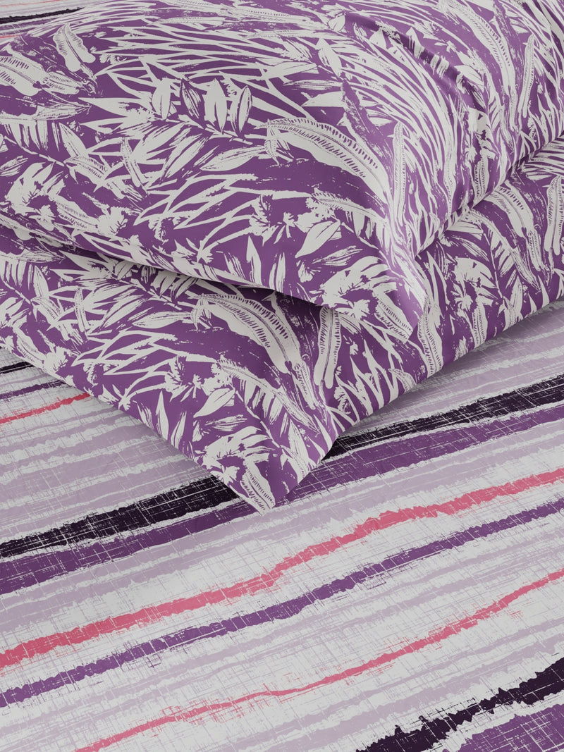 Extra Smooth Micro Double Bedsheet With 2 Pillow Covers <small> (abstract-lilac)</small>