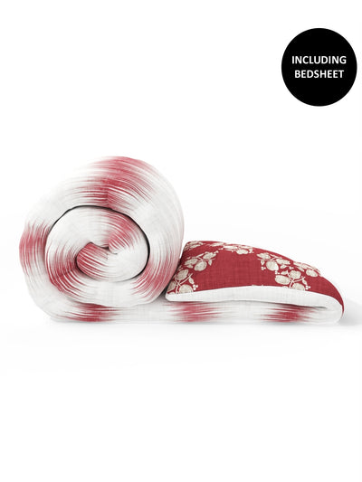 Extra Smooth Double Comforter With 1 Double Bedsheet 2 Pillow Covers, For Ac Room <small> (abstract-blush/burgundy)</small>