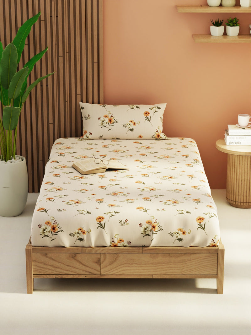 Extra Smooth Micro Single Bedsheet With 1 Pillow Cover <small> (checks-multi)</small>