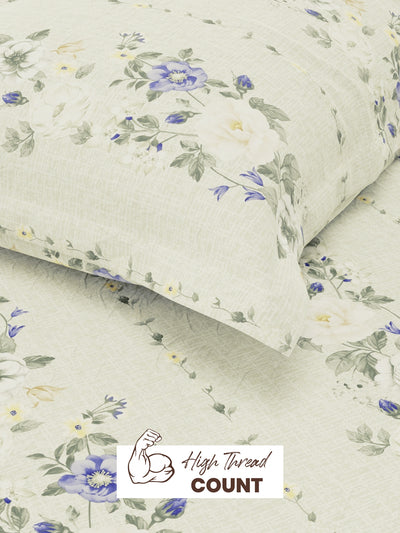 Extra Smooth Micro Single Bedsheet With 1 Pillow Cover <small> (stripe-lavender)</small>