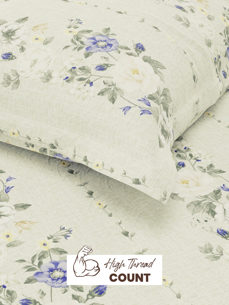 Extra Smooth Micro Single Bedsheet With 1 Pillow Cover <small> (stripe-lavender)</small>