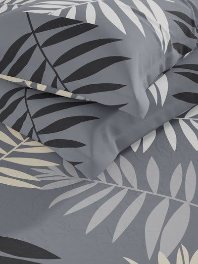 Extra Smooth Micro Double Bedsheet With 2 Pillow Covers <small> (floral-grey)</small>