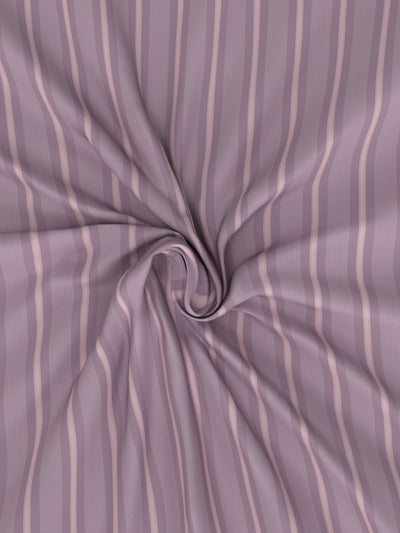 Soft 100% Natural Cotton, King Size Double Bedsheet With 2 Pillow Covers <small> (stripe-lilac/pink)</small>