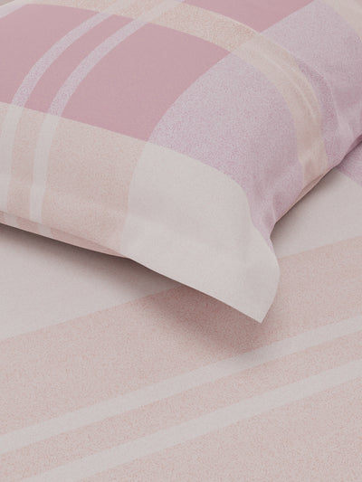 Soft 100% Natural Cotton Single Bedsheet With 1 Pillow Cover <small> (geometric-pink)</small>