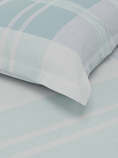 Soft 100% Natural Cotton Single Bedsheet With 1 Pillow Cover <small> (geometric-blue)</small>