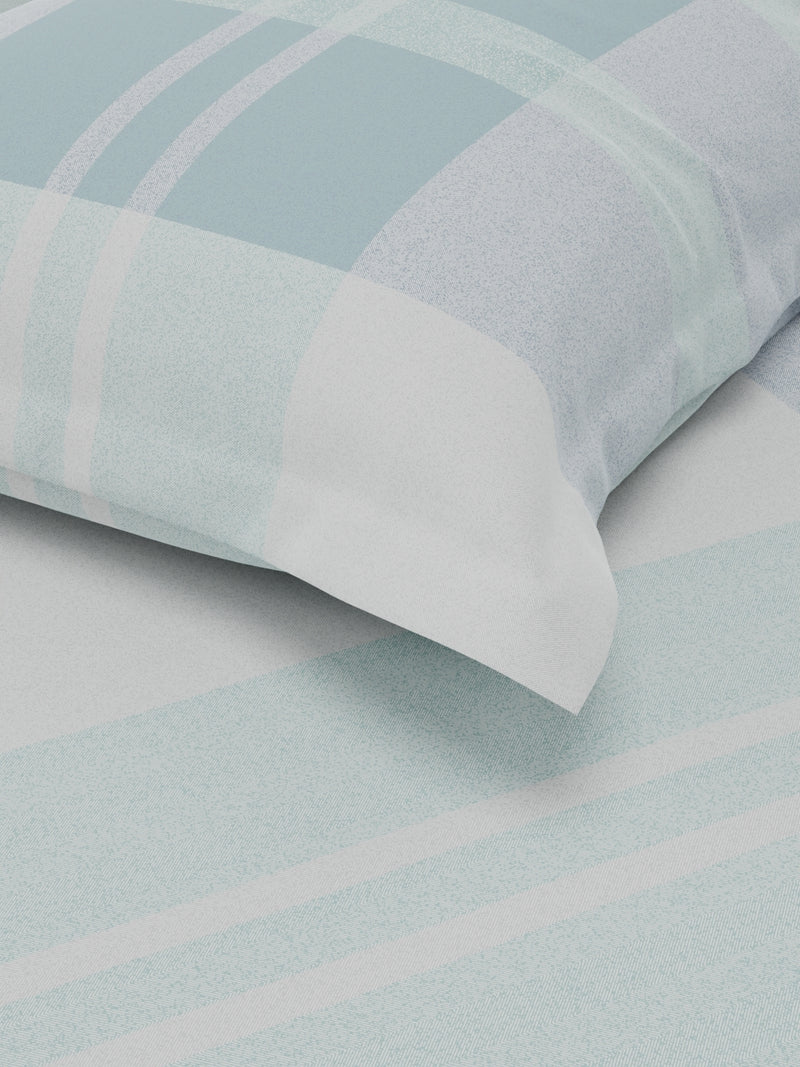 Soft 100% Natural Cotton Single Bedsheet With 1 Pillow Cover <small> (geometric-blue)</small>