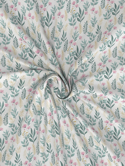 Soft 100% Natural Cotton, King Size Double Bedsheet With 2 Pillow Covers <small> (floral-pink/teal)</small>