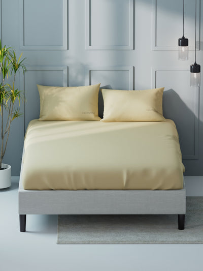 Super Soft 100% Cotton Xl King Size Bedsheet With 2 Pillow Covers <small> (solid-pearl)</small>