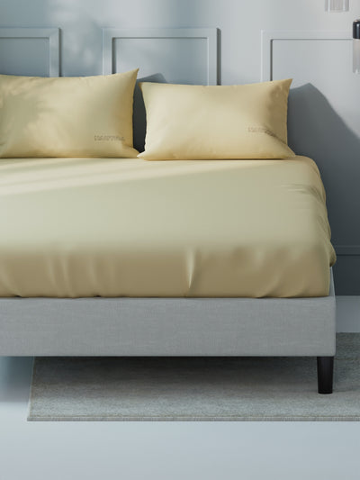 Super Soft 100% Cotton Xl King Size Bedsheet With 2 Pillow Covers <small> (solid-pearl)</small>