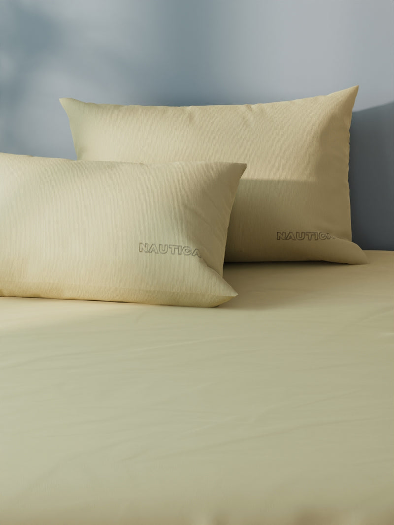 Super Soft 100% Cotton Xl King Size Bedsheet With 2 Pillow Covers <small> (solid-pearl)</small>