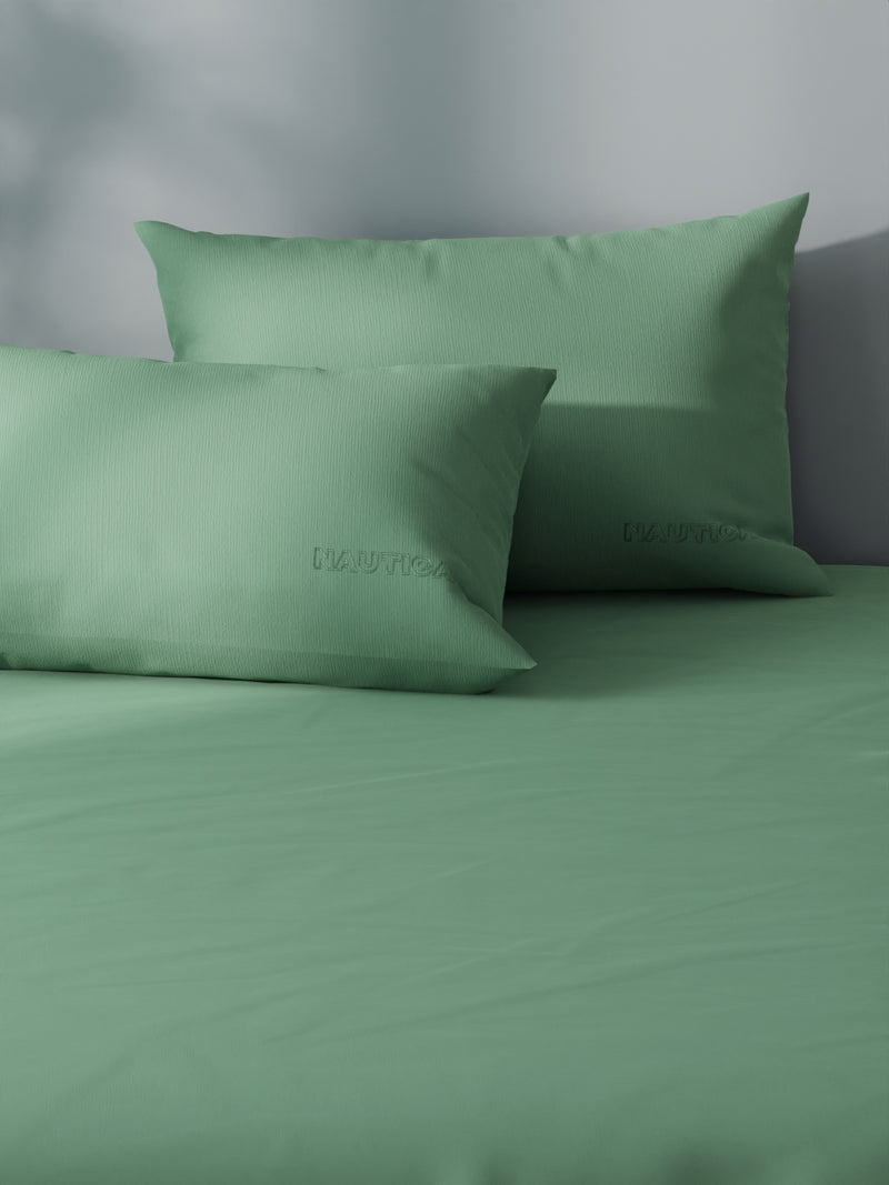 Super Soft 100% Cotton Xl King Size Bedsheet With 2 Pillow Covers <small> (solid-aquagreen)</small>