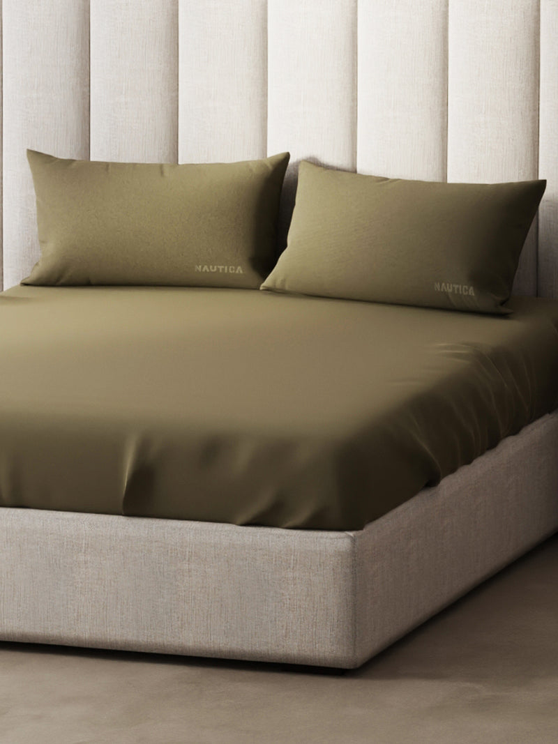 Super Soft 100% Cotton Xl King Size Bedsheet With 2 Pillow Covers <small> (solid-mocha)</small>