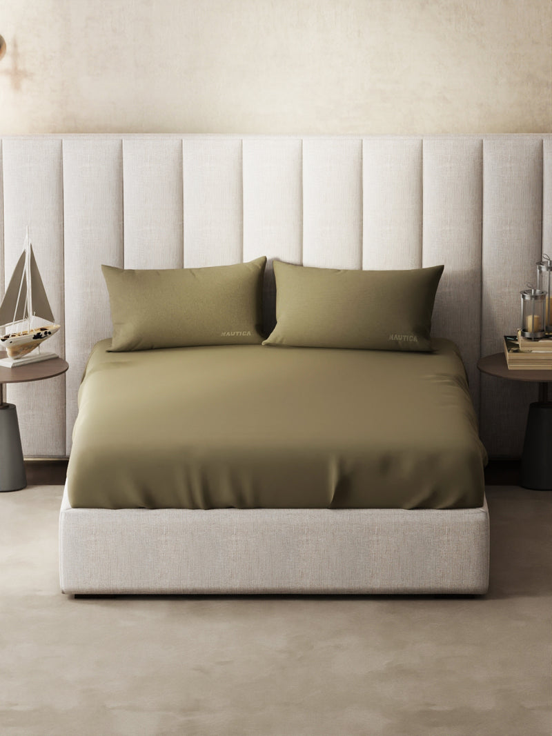 Super Soft 100% Cotton Xl King Size Bedsheet With 2 Pillow Covers <small> (solid-mocha)</small>