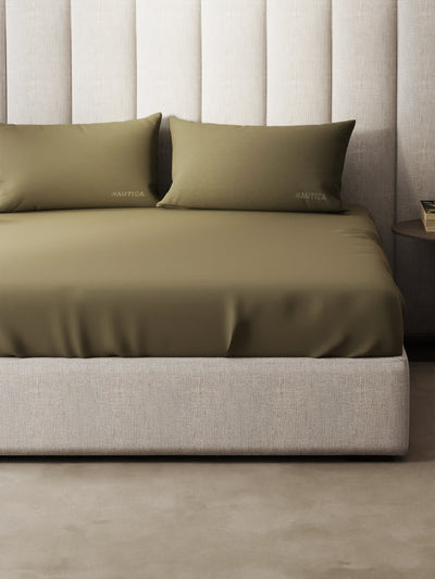 Super Soft 100% Cotton Xl King Size Bedsheet With 2 Pillow Covers <small> (solid-mocha)</small>