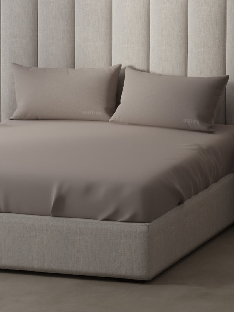 Super Soft 100% Cotton Xl King Size Bedsheet With 2 Pillow Covers <small> (solid-mauve)</small>