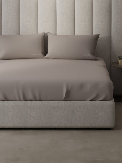 Super Soft 100% Cotton Xl King Size Bedsheet With 2 Pillow Covers <small> (solid-mauve)</small>
