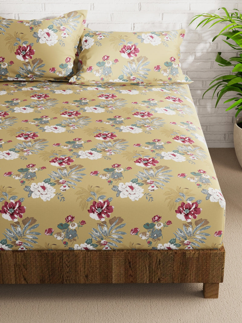 Extra Smooth Micro Double Bedsheet With 2 Pillow Covers <small> (floral-multi)</small>