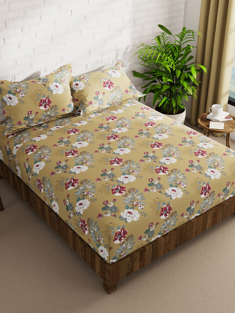 Extra Smooth Micro Double Bedsheet With 2 Pillow Covers <small> (floral-multi)</small>